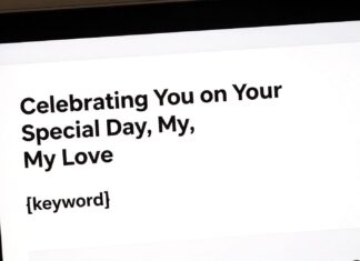 Celebrating You on Your Special Day, My Love