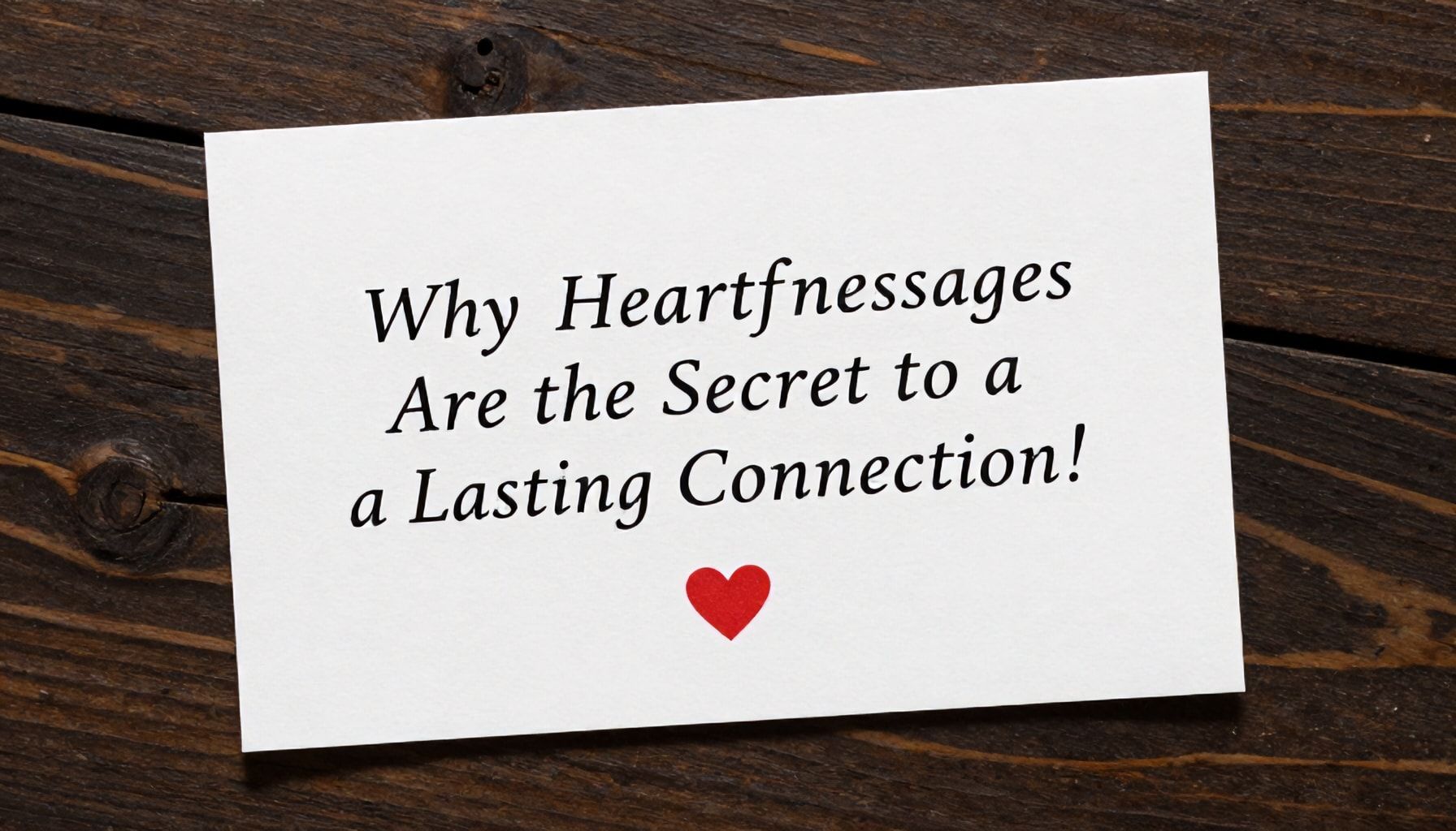 Why Heartfelt Messages Are the Secret to a Lasting Connection*